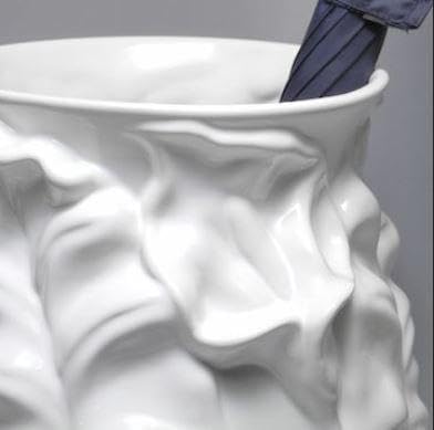 ポルトガル 傘立て ホワイト 白 カラー リリー 花瓶 幅20cm円形